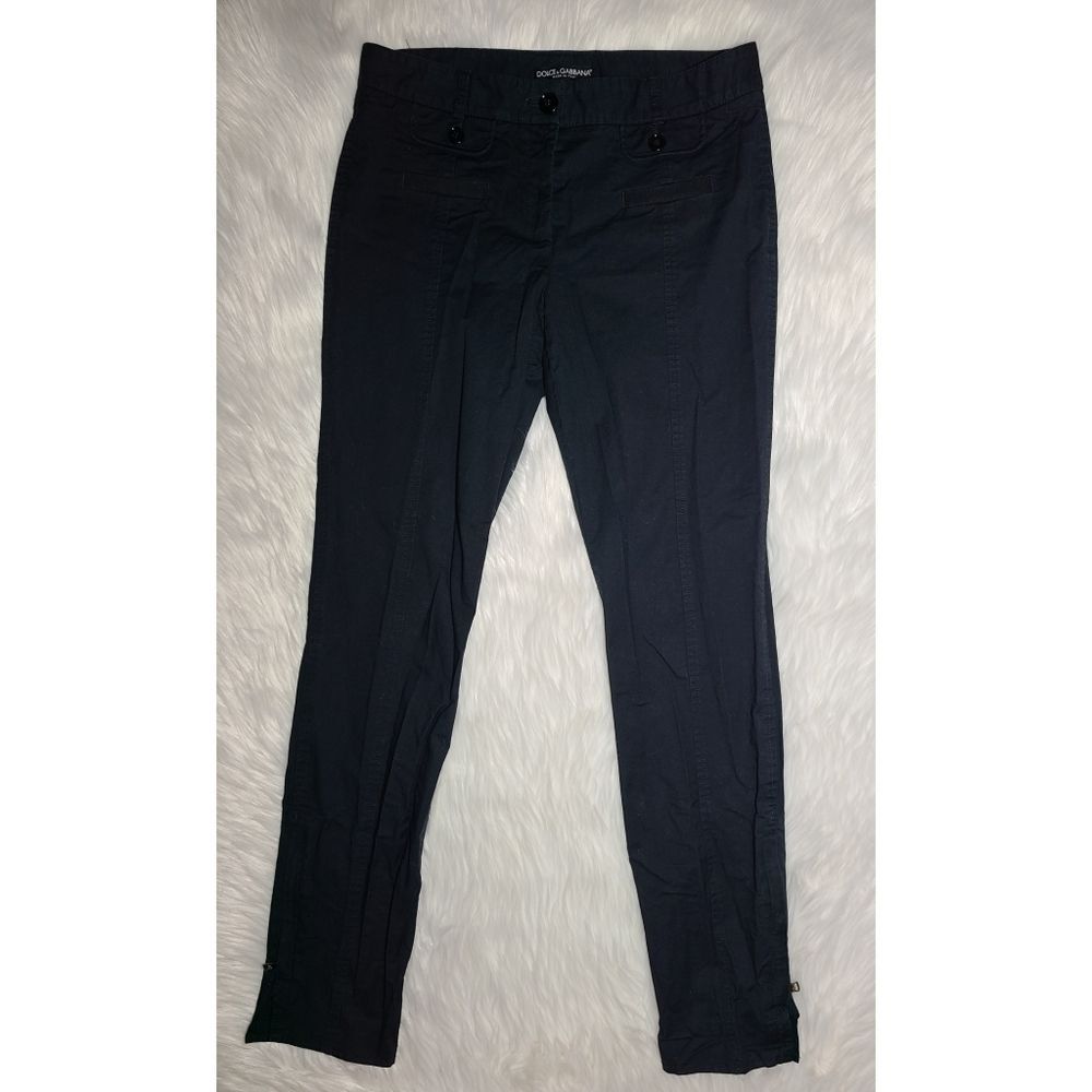 Dolce & Gabbana|Black Ankle Zipper Pants, 40